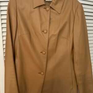 Vintage Tan Leather Women's Jacket